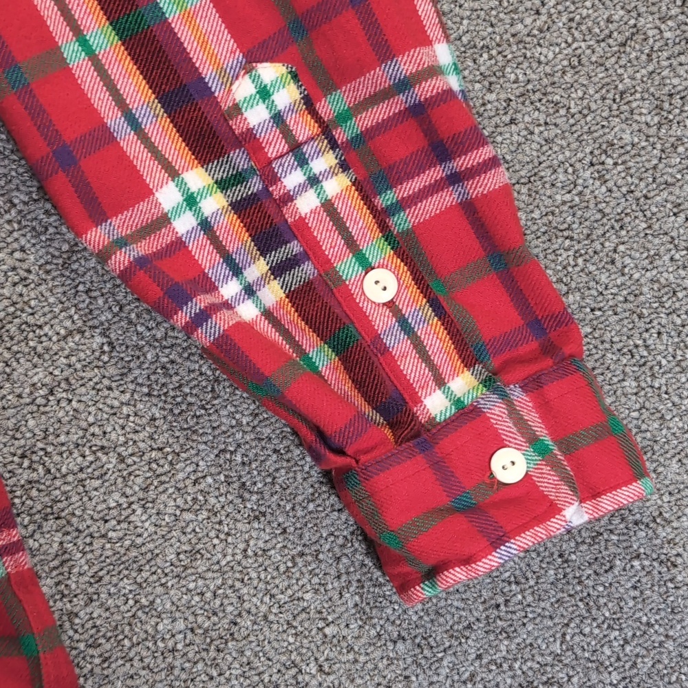 Polo Ralph Lauren Classic Fit Plaid Twill Heavy Flannel Work Shirt Size XL Red - Picture 8 of 12